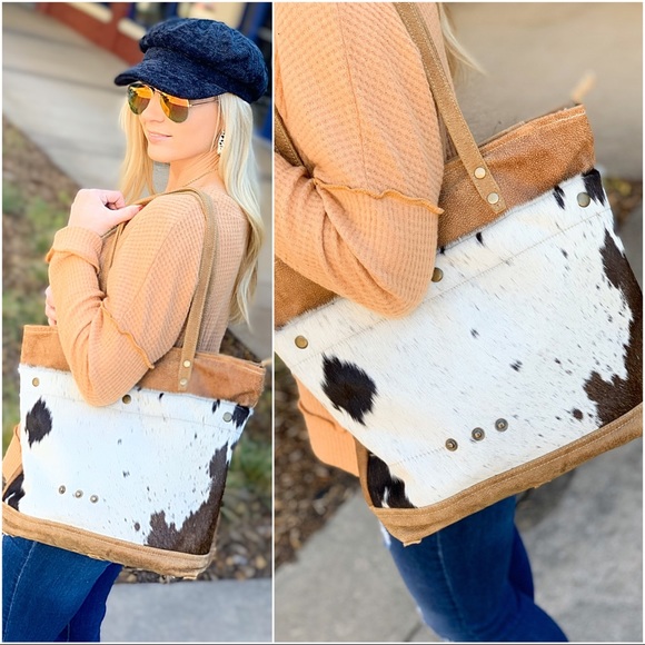 Infinity Raine Handbags - Genuine Leather and hair on tote bag